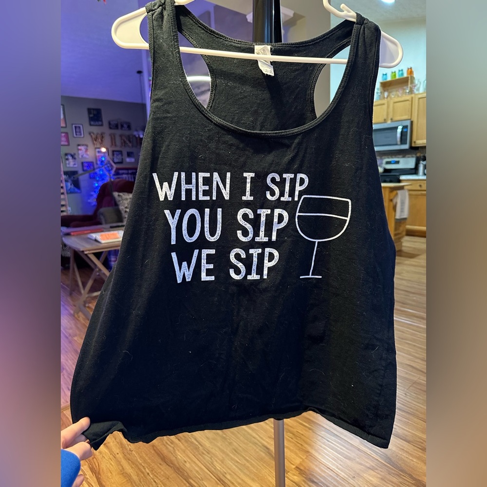 Gildan Black Graphic Tank Top